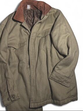Brown And Tan Wool Blend Montana Western Jacket With Interior Installation